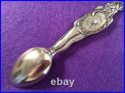 Full Figure INDIAN 1902 Gold Bowl Sterling Souvenir 5 3/8 Spoon 41.6g by Watson