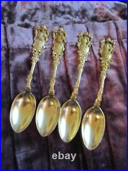GORHAM Souvenir SPOON HERALDIC RARE SET of 12 Sterling Silver Spoons KNIGHT NM