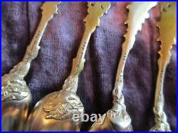 GORHAM Souvenir SPOON HERALDIC RARE SET of 12 Sterling Silver Spoons KNIGHT NM