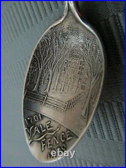 GORHAM Souvenir SPOON YALE Fence Coffee 1891 STERLING Silver City of ELMS CT