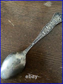 GREAT ANTIQUE STERLING SILVER WHIRLING LOG SWASTIKA SPOON C. 1910 Fine Detail