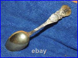 Gold Wash Sterling Silver 4 Souvenir Spoon 1893 Chicago Columbian Exposition