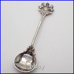 Gorham Pennsylvania Souvenir Spoon Liberty Bell Round Bowl Sterling Silver