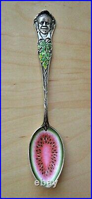 Gorham Sterling Black Americana Spoon Enamel Watermelon