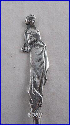 Gorham Sterling Silver Souvenir Spoon Savannah Figural Maiden