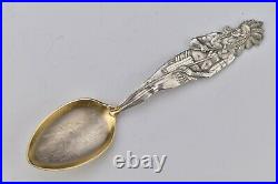 Granite Quarry Barre VT Figural Indian Sterling Silver Souvenir Spoon