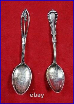 Group of 10 Antique Sterling Silver Spoons including Souvenir Spoons (#4641)