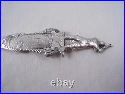 H. B. Co Pittsburgh Figural Souvenir Spoon Oil Carnegie Library Sterling Silver