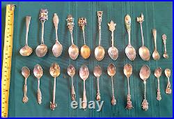 HPA 39. (22) Sterling Silver Souvenir Spoons, Some Salts (186.7 g)