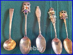 HPA 39. (22) Sterling Silver Souvenir Spoons, Some Salts (186.7 g)