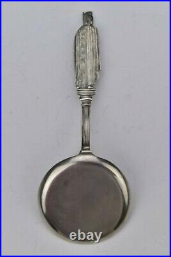 Hawaiian Figural Sterling Silver Enamel Souvenir Spoon KAMEHAMEHA