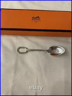 Hermes Sterling Silver Baby Spoon Stamped Hermes With Box