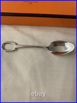 Hermes Sterling Silver Baby Spoon Stamped Hermes With Box