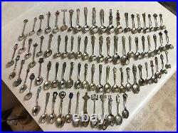 Huge Lot Of Sterling Silver Spoons And Souvenir. 1902 Grams. Few 830s. Not Scrap
