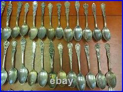 Huge Wholesale Lot Of 1000+ Grams Sterling Souvenir Spoons 57 Total! #2