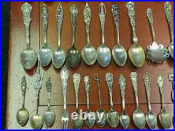 Huge Wholesale Lot Of 1000+ Grams Sterling Souvenir Spoons 59 Total! #3