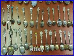 Huge Wholesale Lot Of 1000+ Grams Sterling Souvenir Spoons 67 Total! #1