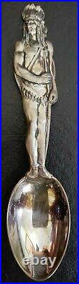 Incredible 1905 1.2 Oz 5 1/4 Inch Sterling Ornate Detailed Indian Figural Spoon