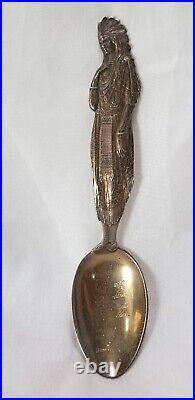 Indian Chief Roswell New Mexico Antique Sterling Silver Spoon