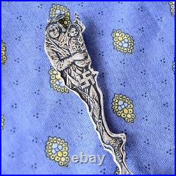 Indian Family Papoose Whirling Log Sterling Seven Falls Colorado Souvenir Spoon
