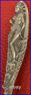 Indian Legend Nude Woman in Canoe Sterling 4.3 Spoon Grand Canyon Arizona