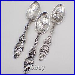 Jamestown Exposition Souvenir Spoons Set of 3 Watson Sterling Silver