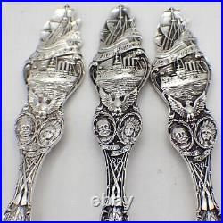 Jamestown Exposition Souvenir Spoons Set of 3 Watson Sterling Silver