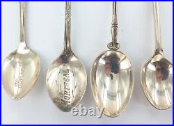 Job Lot Vintage 925 Sterling Silver Souvenir Collectors Spoons / Teaspoons