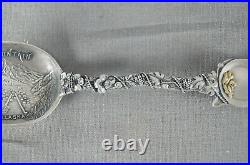 Joseph Mayer & Bros AB Mountain Alaska Sterling Silver Souvenir Spoon C. 1898-19