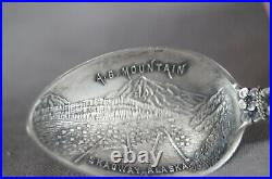 Joseph Mayer & Bros AB Mountain Alaska Sterling Silver Souvenir Spoon C. 1898-19