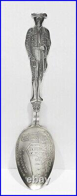 LARGE OLD 15+g 925 Silver Bullfighter Matador Mission Guadalupe Juarez Mex Spoon