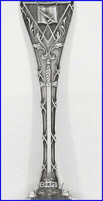LARGE OLD Skull & Bones Masons Masonic Illuminati 31g 925 Silver Kentucky Spoon