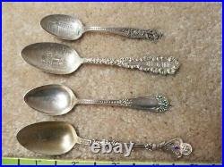 LOT OF 26 ANTIQUE SPOONS, STERLING SILVER, 12oz, J. F. CALDWELL & CO PLUS OTHERS