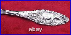 Los Angeles California with Bear Rifle & Ammo Belt Sterling Souvenir Spoon #11644