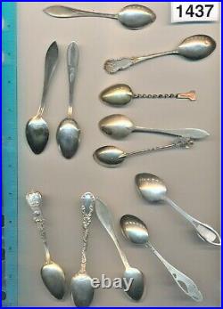 Lot (12). 925 Silver Souvenir Spoons Some Engraved 114 Grams 3.67 Oz ASW # 1437
