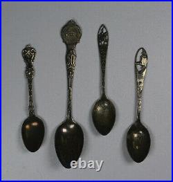 Lot 4 STERLING Silver Souvenir Spoons Hawaii, Fulton Hess Culbertson Saint Louis