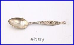 Lot (9) Antique Souvenir Trophy Demitasse Sugar Spoons Sterling Coin Silver