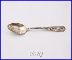 Lot (9) Antique Souvenir Trophy Demitasse Sugar Spoons Sterling Coin Silver
