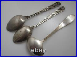 Lot Of 3 Vintage Chicago Worlds Fair Souvenir Spoons Ladle Sterling Silver