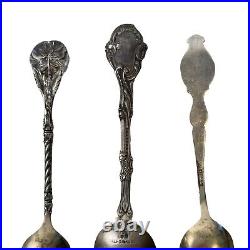 Lot Of 6 Antique VTG Sterling Silver Souvenir Collector Spoons US States