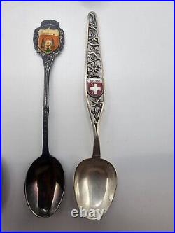 Lot Of 9 Antique Silver Spoons Including RARE PAULSEN And ANTELOPE HORN