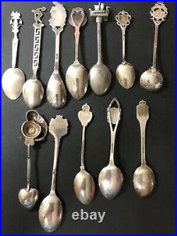 Lot Of Sterling Silver Souvenir Spoons
