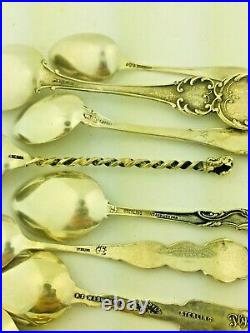 Lot of 11 Sterling Silver Souvenir Spoons