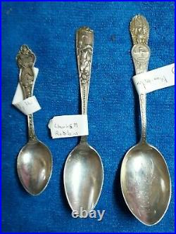 Lot of 14 Sterling Silver 925 Souvenir Spoon 270.2g Los Angeles Gorham Quebec