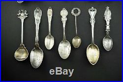 Lot of 15 Antique Sterling Silver Pennsylvania PA Souvenir Spoon Collection