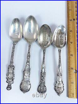 Lot of 20 Antique Sterling Silver Souvenir Spoons Native American Chief 335g