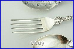 Lot of 3 Vintage Sterling Silver Mt. Vernon George & Martha Souvenir Spoon Fork