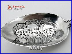 Louisiana Souvenir Spoon 3 Black Boys Bowl Watson 1900 Sterling Silver