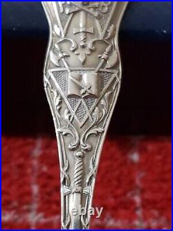 Louisville Sterling Silver Souvenir Spoon Knight Skull & Crossbones Swords Axes