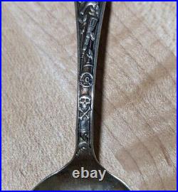 Manchester Co Sterling Silver School Spoon College Souvenir Antique Football